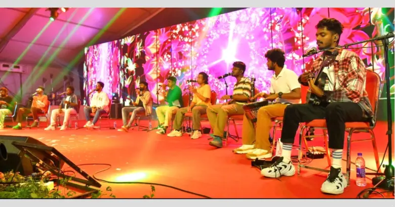 banyan tree spreads the shade of music at ashramam maidan